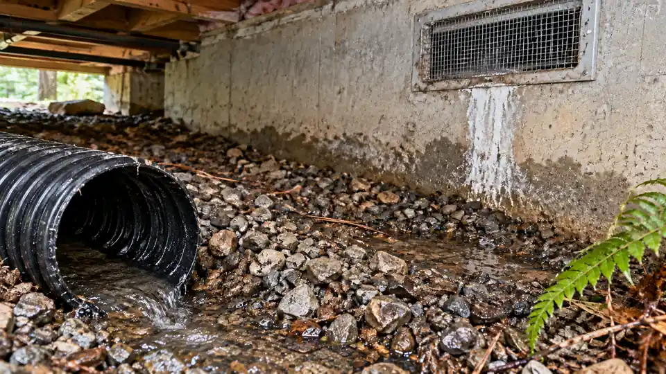After footing & perimeter drain cleaning cleared pipe verification in Bremerton